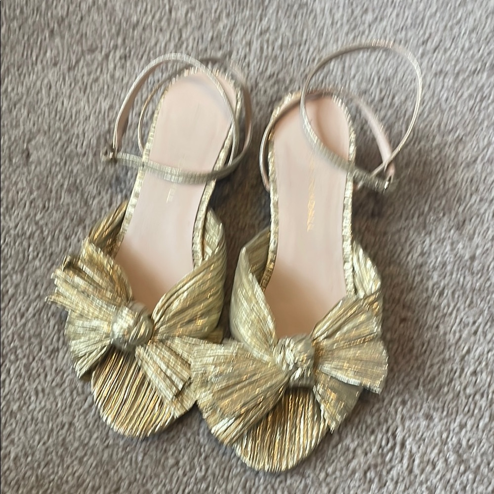 Gold Bow Strappy Sandals